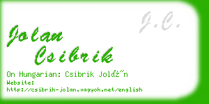 jolan csibrik business card